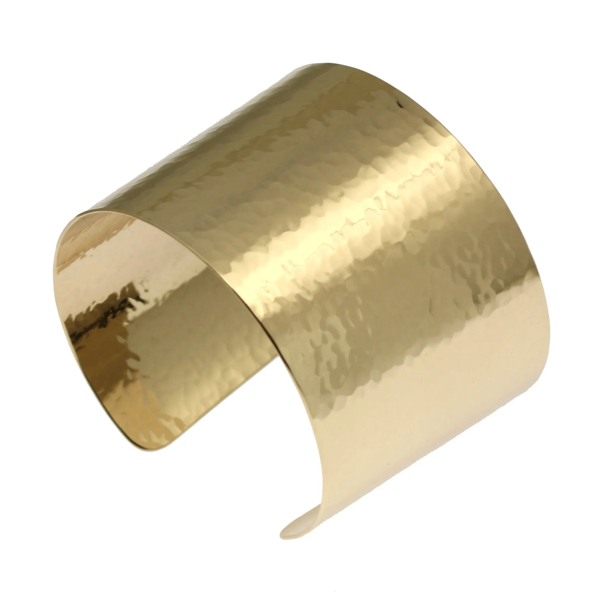 1 3/4 Inch Wide Hammered 14K Gold-filled Cuff Bracelet