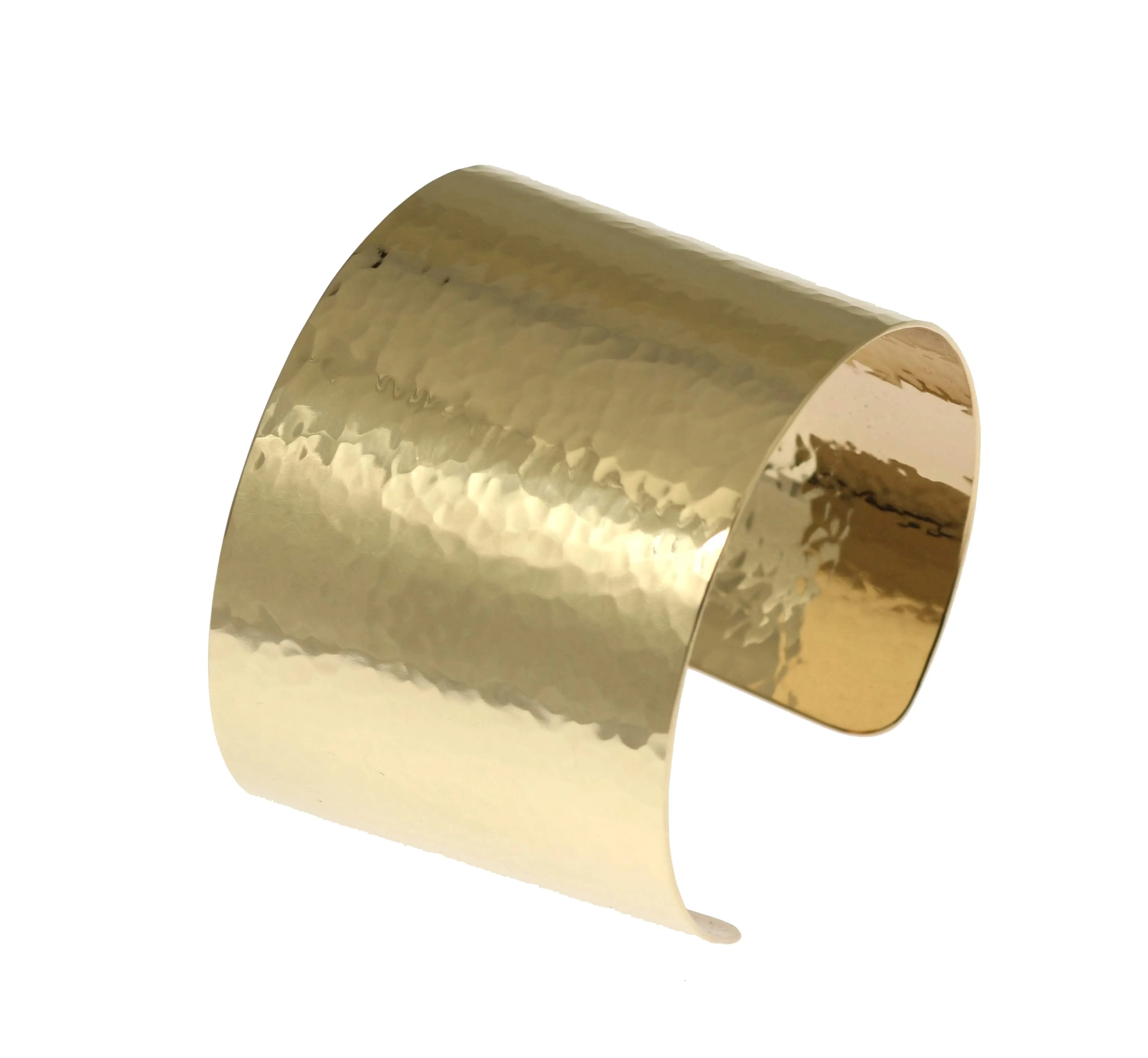 1 3/4 Inch Wide Hammered 14K Gold-filled Cuff Bracelet