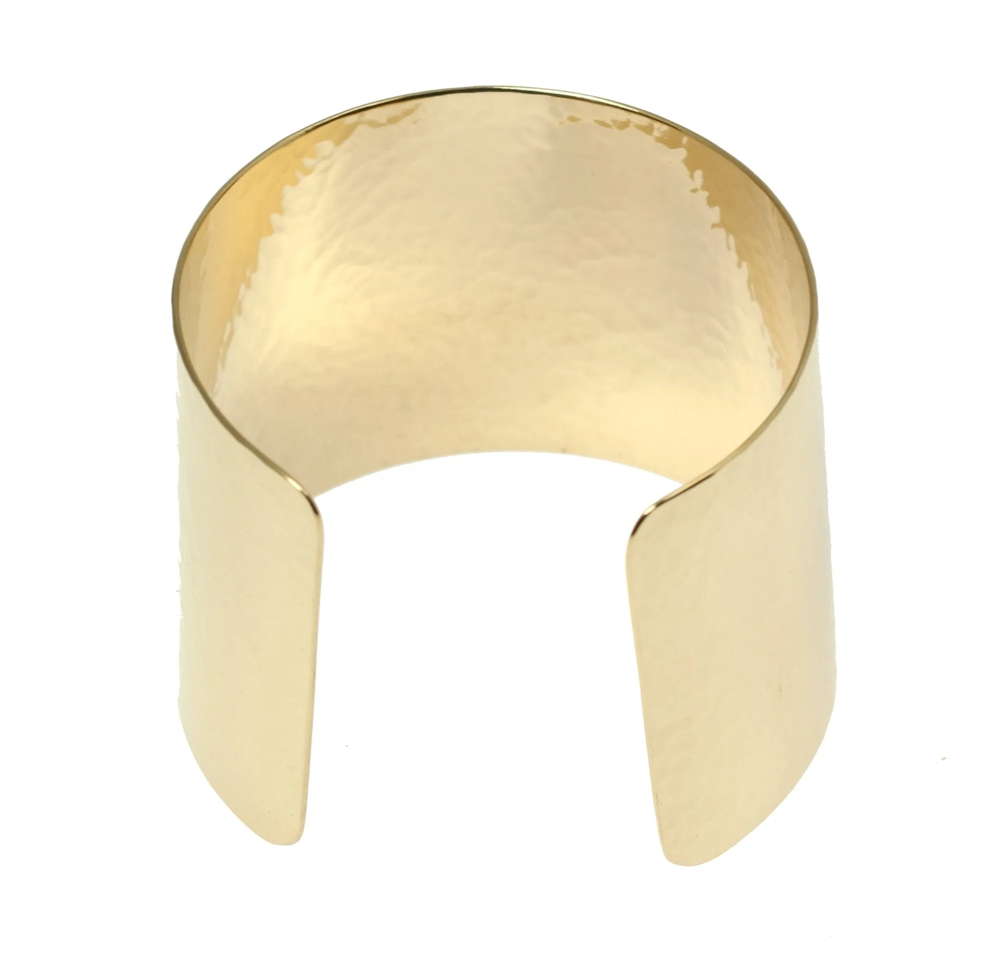 1 3/4 Inch Wide Hammered 14K Gold-filled Cuff Bracelet