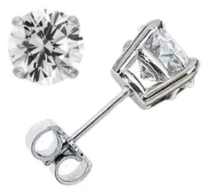 1.00CTW Round Brilliant Diamond Stud Earrings - I I1