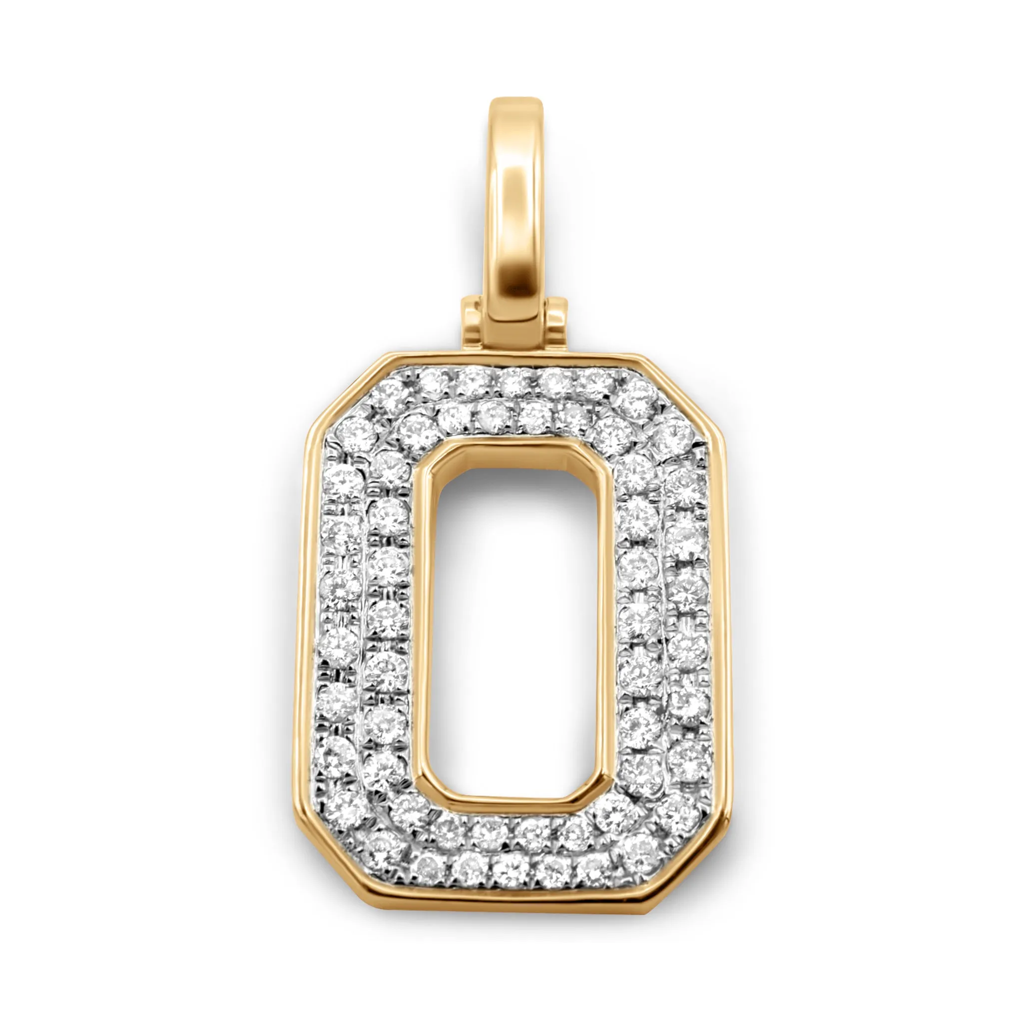 10k Yellow Gold Diamond Number 0 Pendant 0.50 ctw