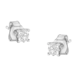 10KT White Gold Diamond Composite Stud Earring (1/4 cttw, H-I Color, I1-I2 Clarity)