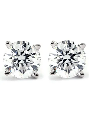 1/3ct Round Brilliant Cut Diamond Studs White Gold New