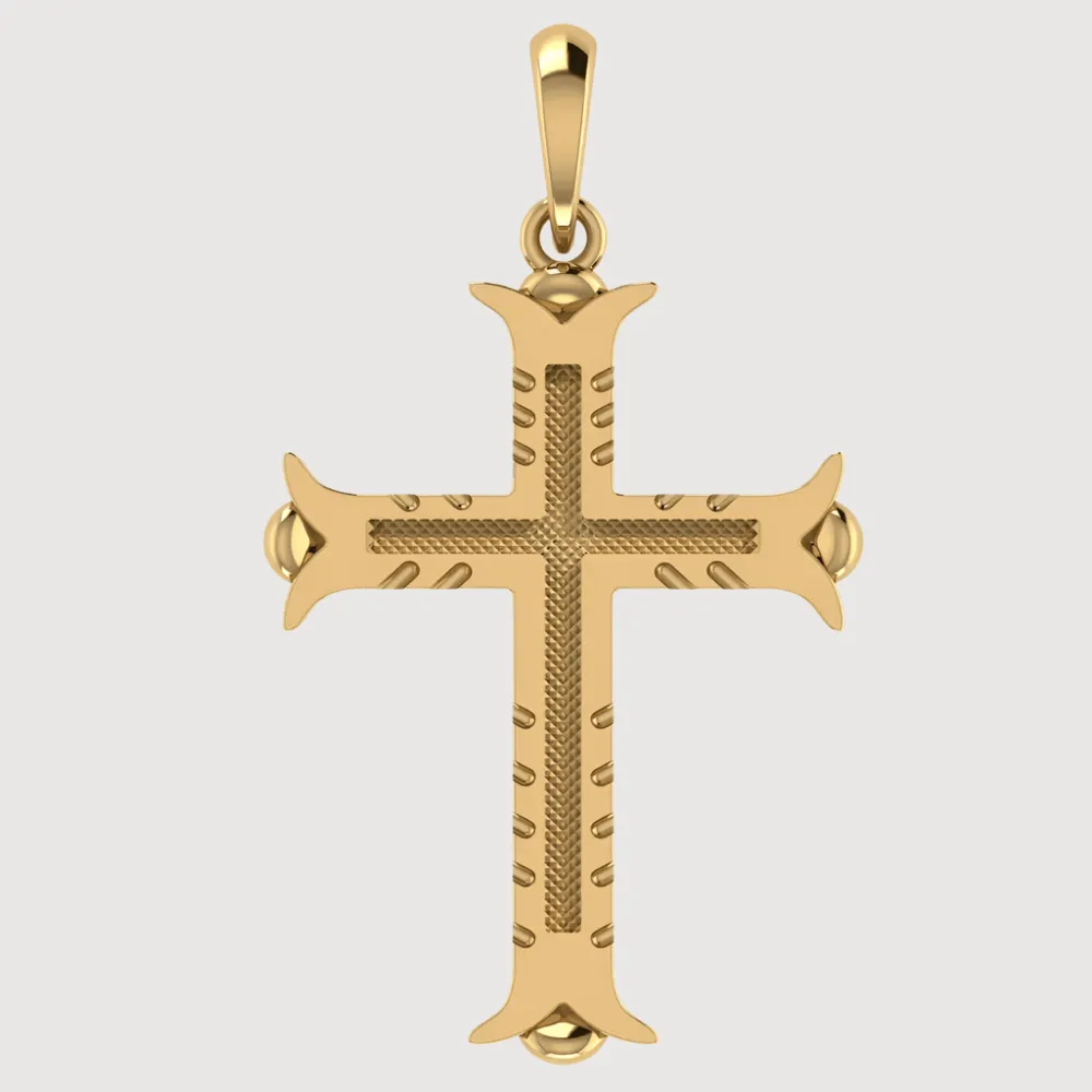 14k Gold Ornate Cross Pendant