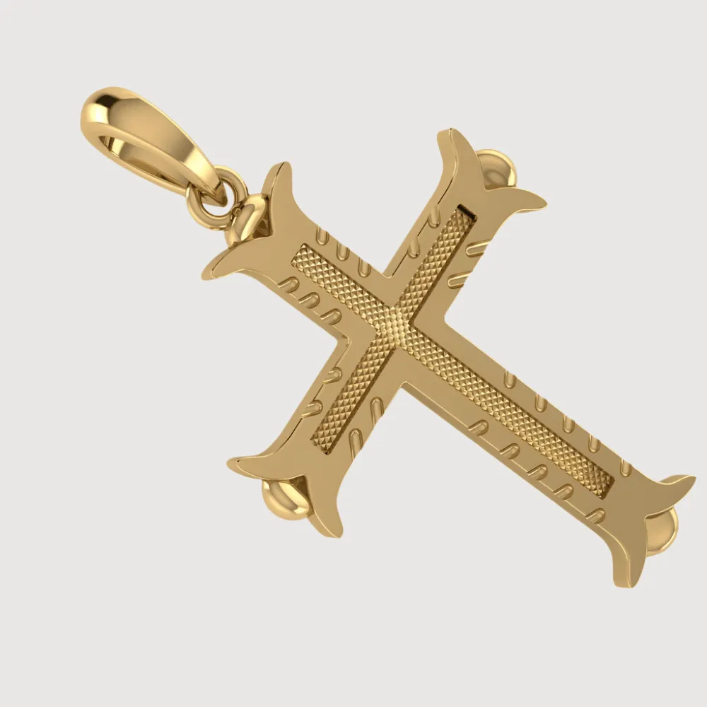 14k Gold Ornate Cross Pendant