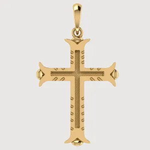 14k Gold Ornate Cross Pendant