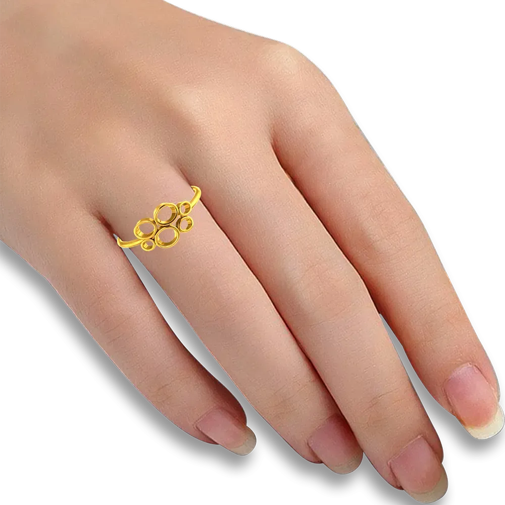 14k Gold Ring With Circular Detailing From Amazea Collection