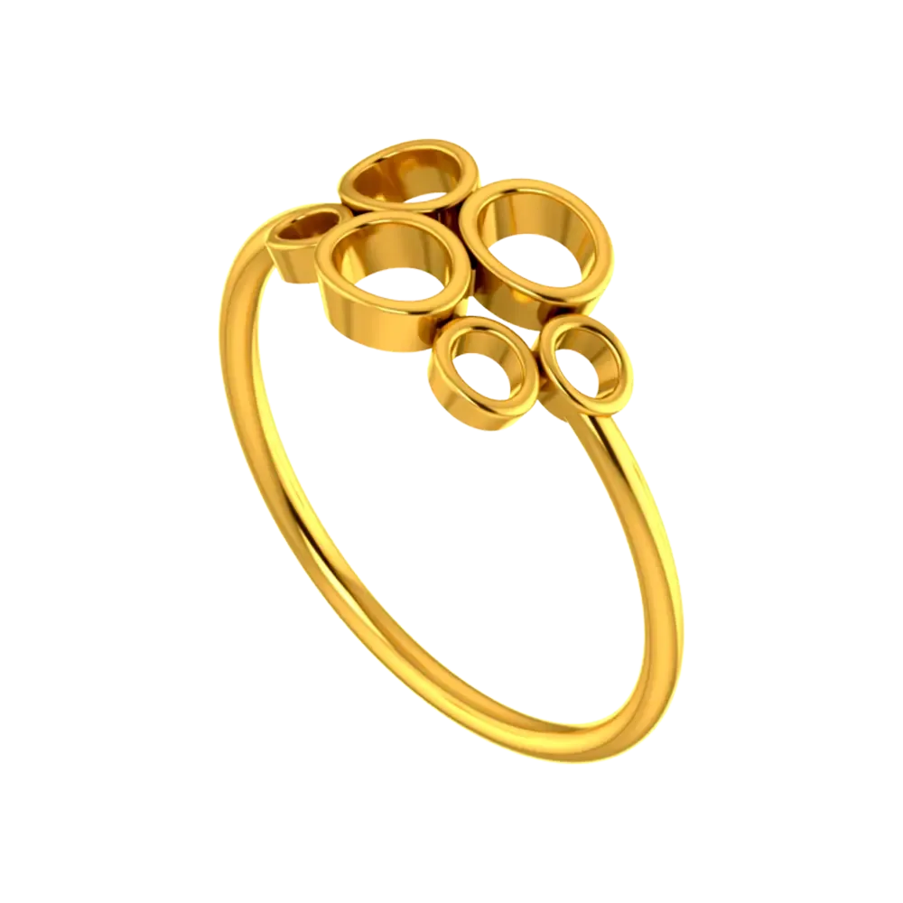 14k Gold Ring With Circular Detailing From Amazea Collection