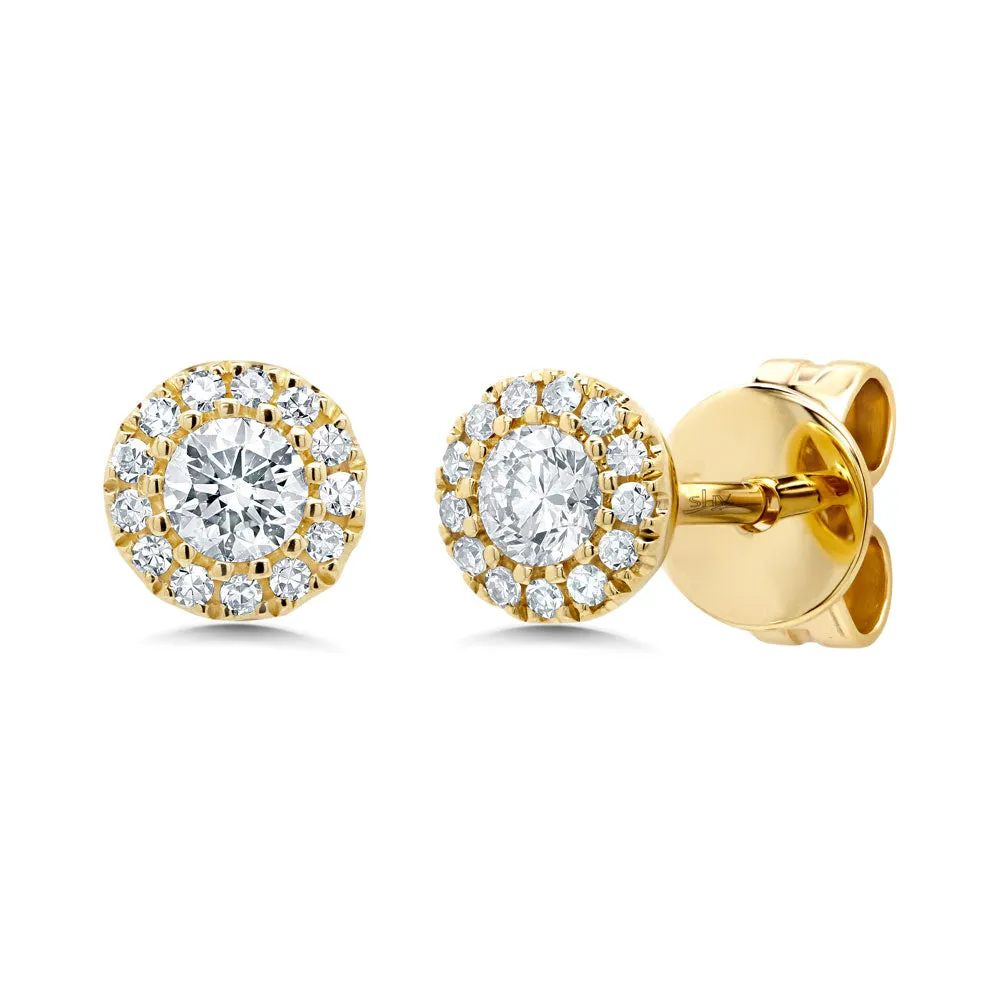 14k Rose Gold Diamond Stud Earrings