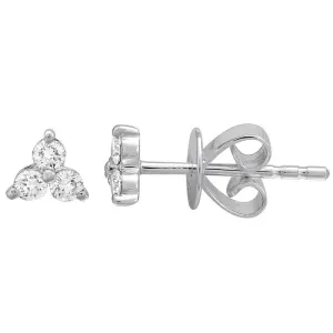 14k White Gold Diamond Stud Earrings