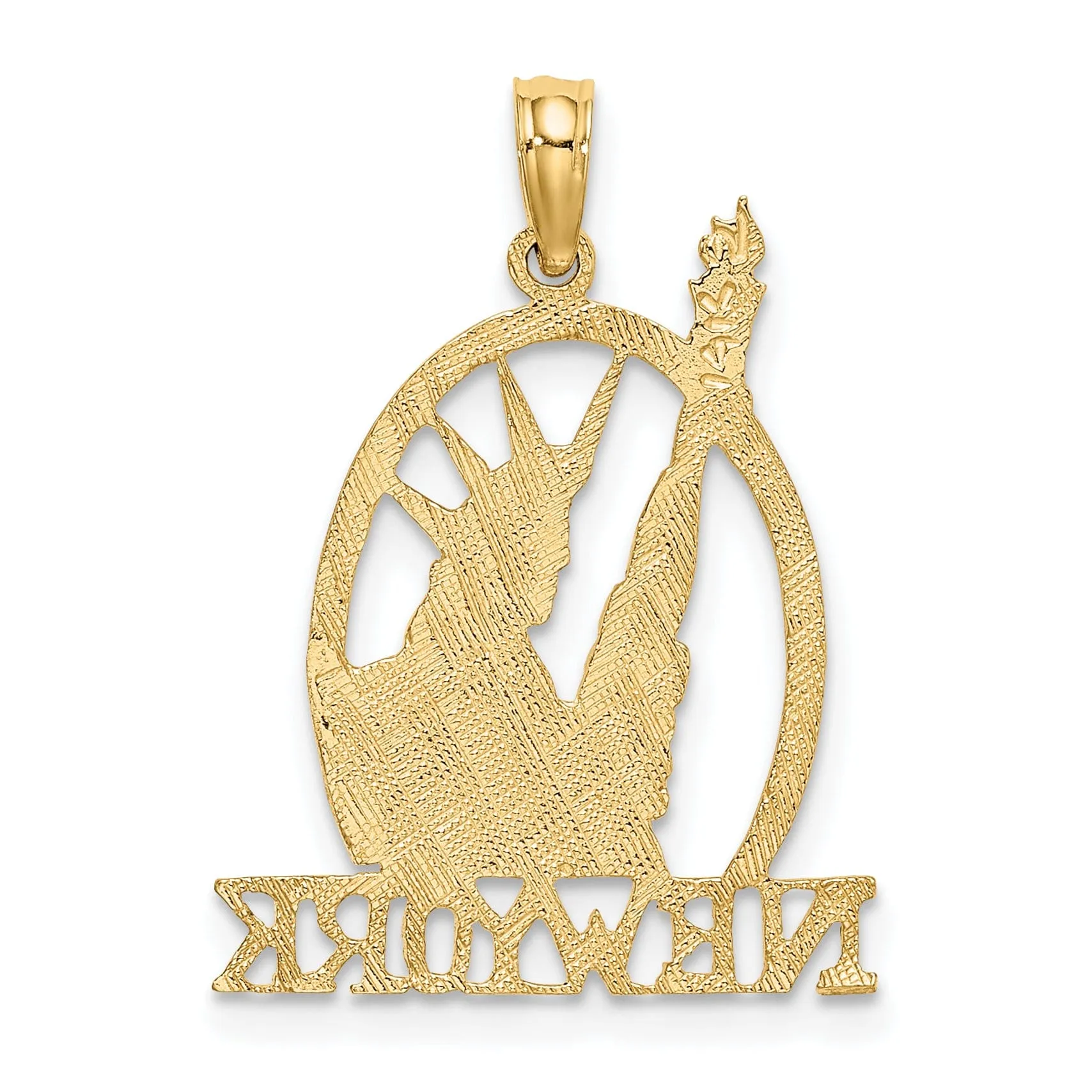 14k Yellow Gold New York Statue of Liberty Pendant