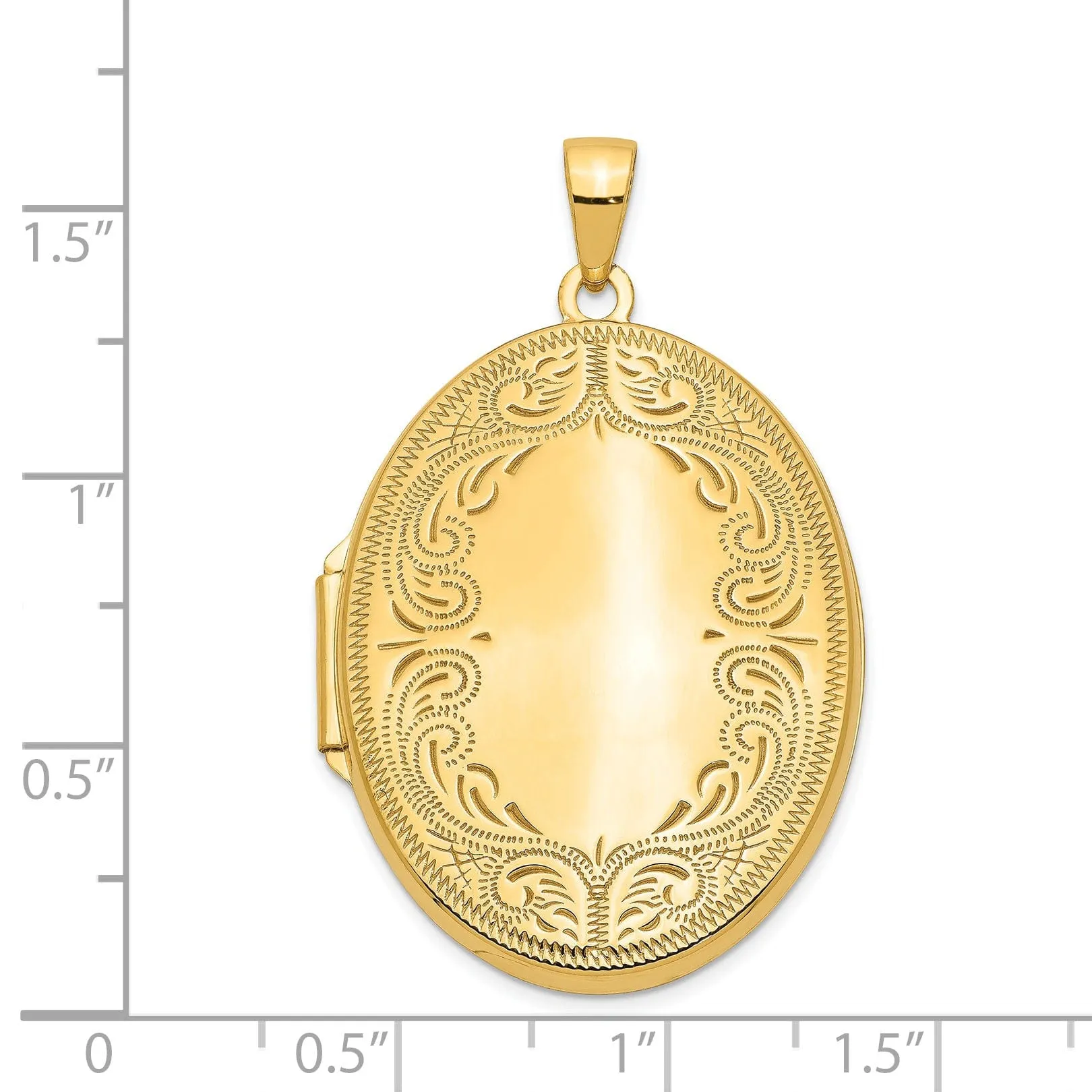 14k Yellow Gold Oval Scroll Locket