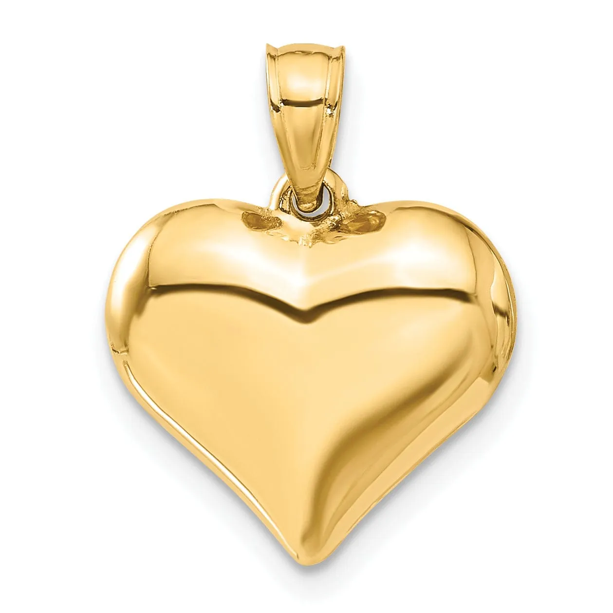 14k Yellow Gold Puffed Heart Pendant