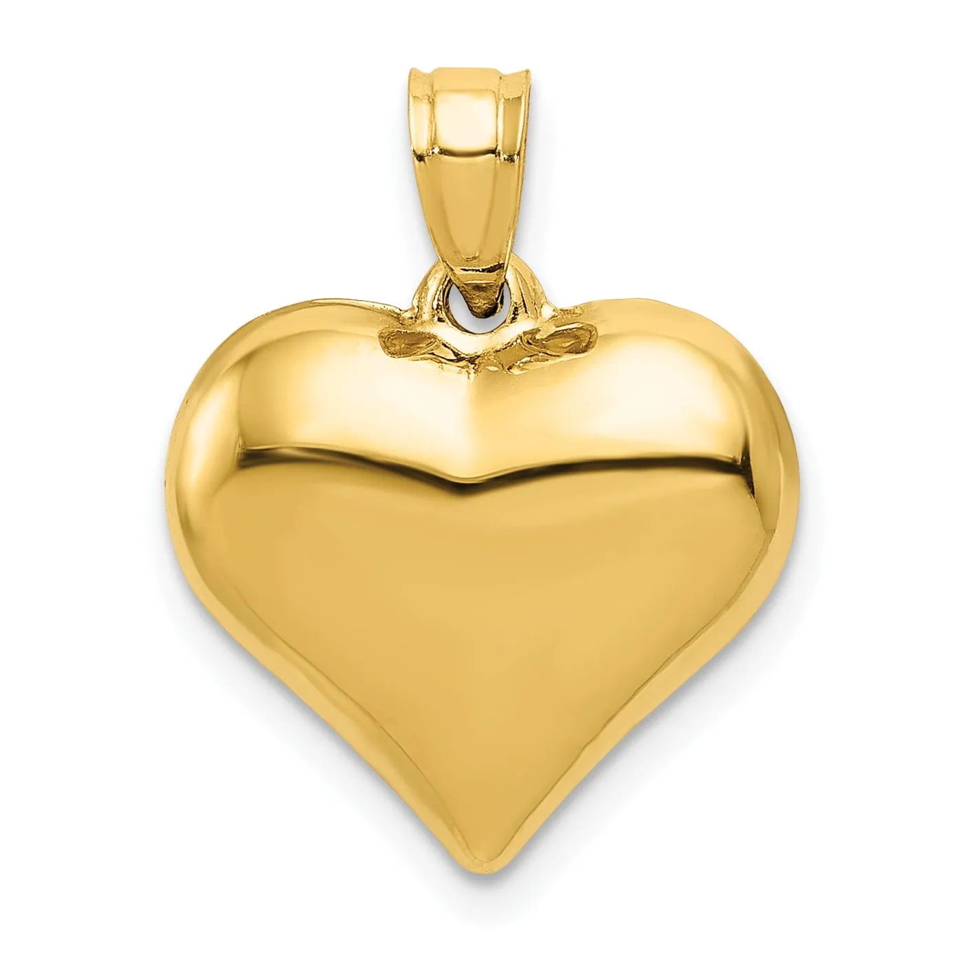 14k Yellow Gold Puffed Heart Pendant