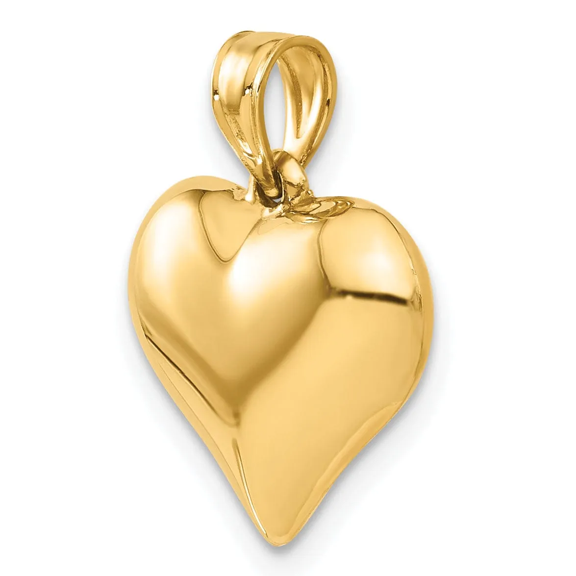 14k Yellow Gold Puffed Heart Pendant