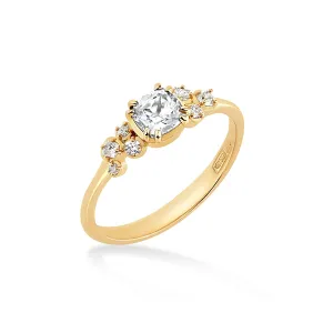 18k 5mm Cushion Diamond Stargazer Ring