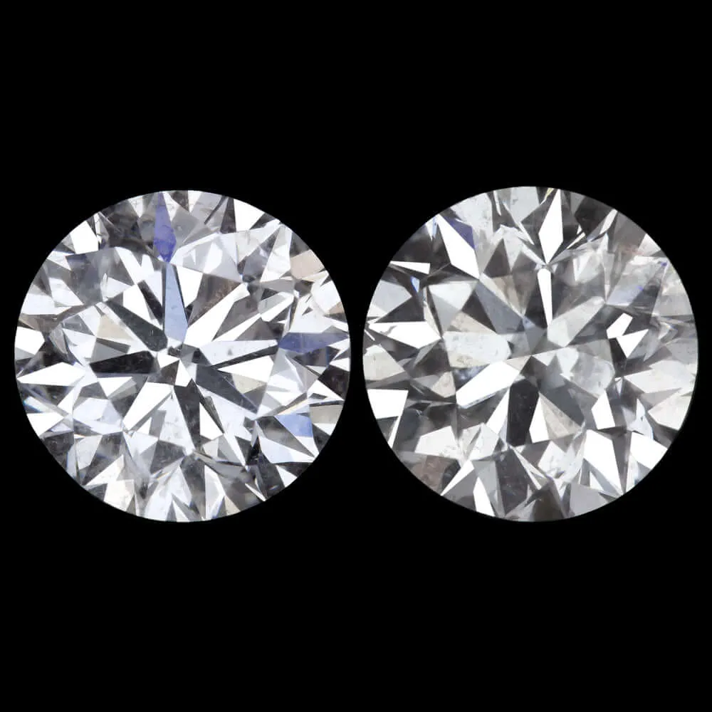 2 CARAT E-F SI NATURAL DIAMOND STUD EARRINGS PAIR ROUND BRILLIANT MATCHING PAIR