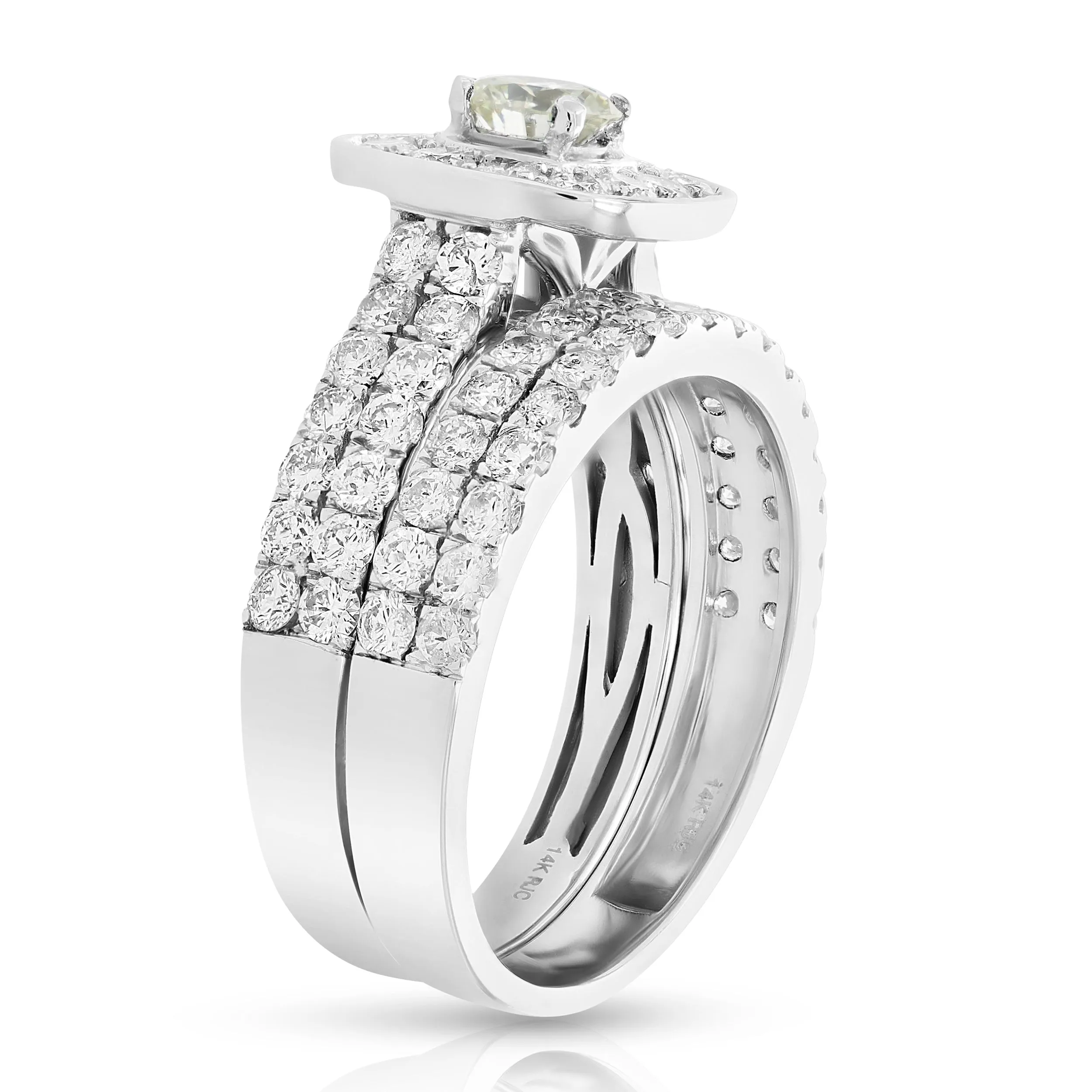 2 cttw Diamond Wedding & Engagement Rings Set