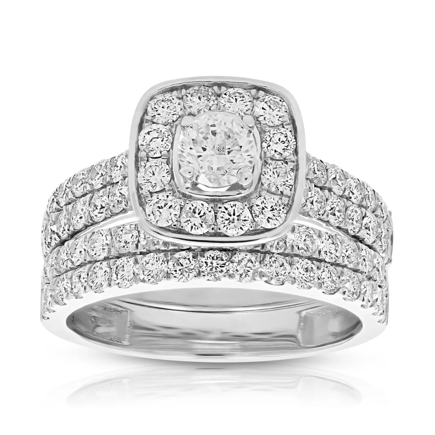 2 cttw Diamond Wedding & Engagement Rings Set