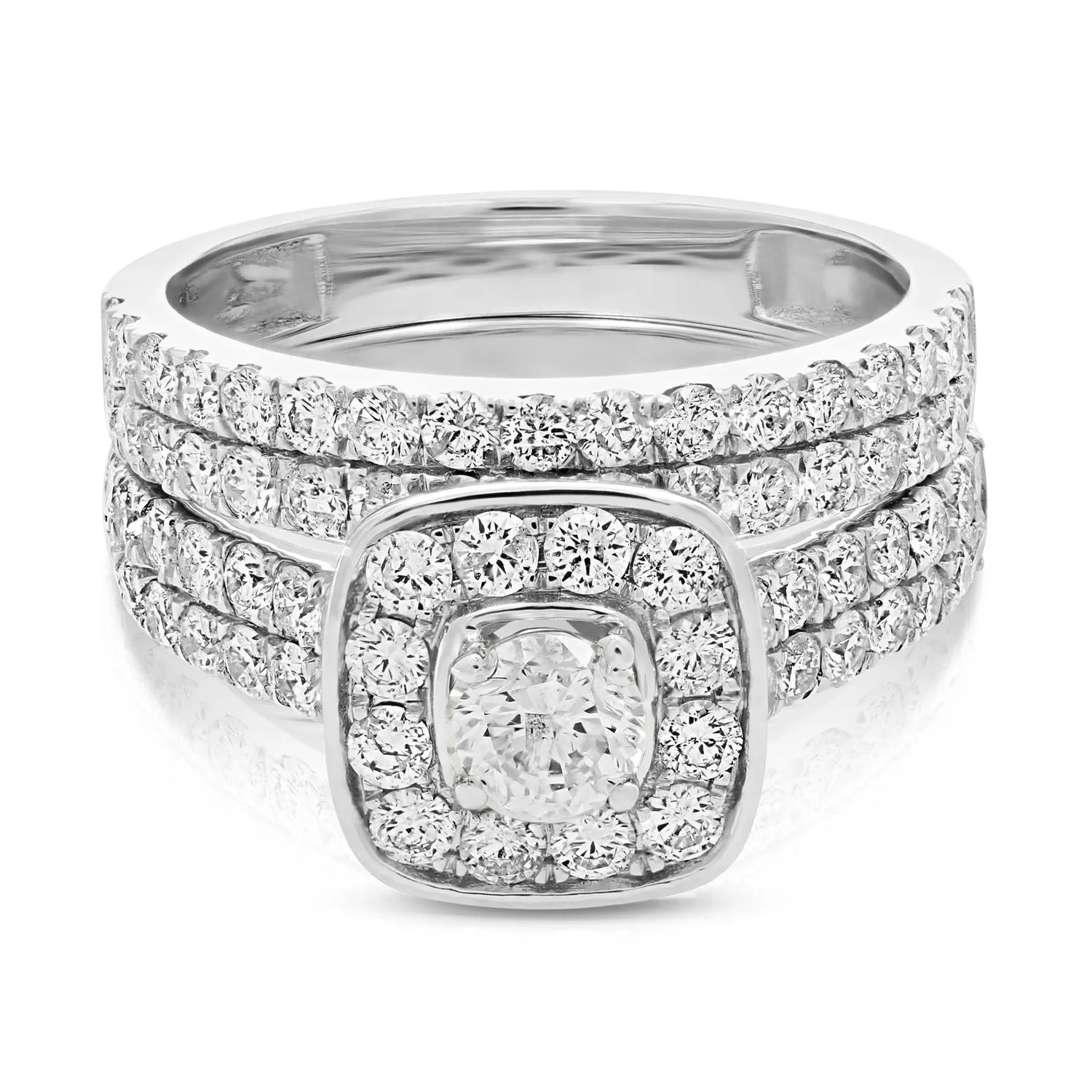 2 cttw Diamond Wedding & Engagement Rings Set