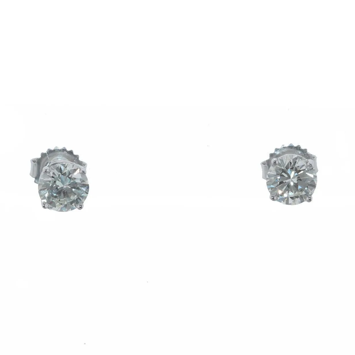 2.00ctw Round Brilliant Cut L/VS2-SI1 Diamond 14k White Gold 6mm Stud Earrings