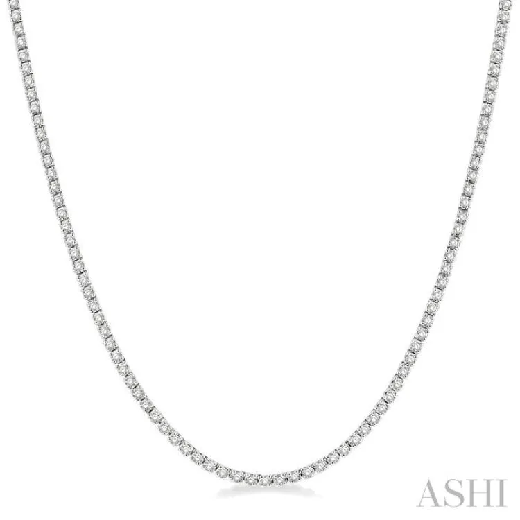 3 ctw Round Cut Diamond Tennis Necklace in 14K White Gold