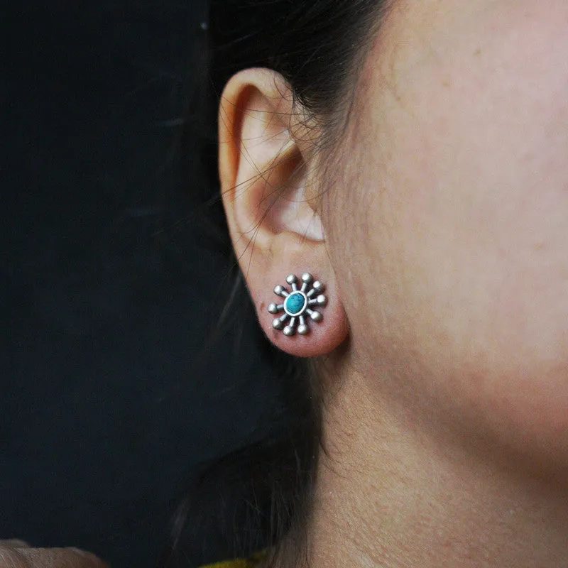 92.5 Silver Studs for Women | Turquoise