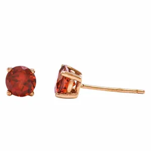 9ct Yellow Gold Garnet Stud Earrings