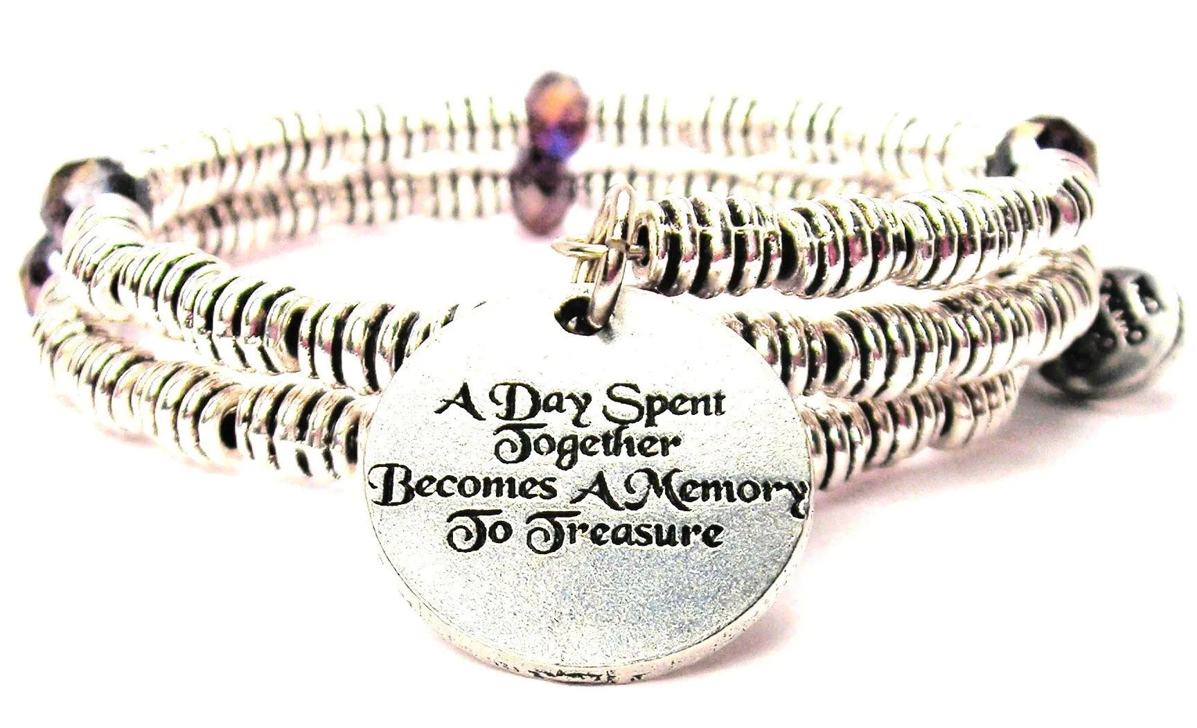 A Day Spent Together Becomes A Memory To Treasure Curly Coil Wrap Style Bangle Bracelet