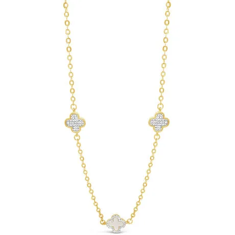 Absolute Jewellery Pearl Clover Necklace