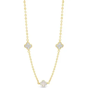 Absolute Jewellery Pearl Clover Necklace