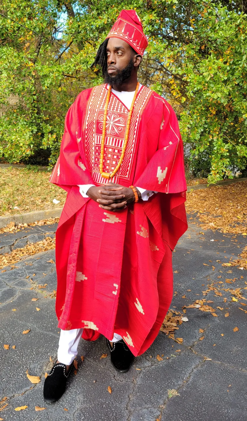 Adebisi African Aso Oke Agbada Grand boubou Robe - DPARG58