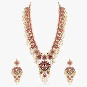 Amala Guttapusallu Kempu Silver Necklace Set