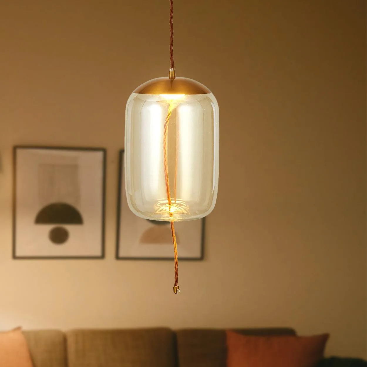 ANKUR CYLINDER GLASS HANGING LIGHT