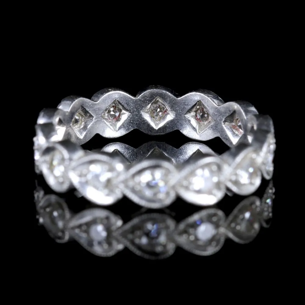 Antique Art Deco Diamond Eternity Ring Platinum Circa 1930