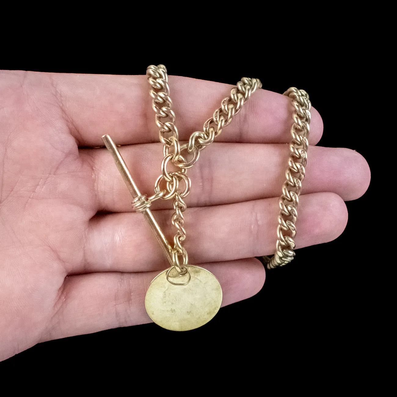 Antique Edwardian Albert Chain With French Coin Medallion Silver 18ct Gold Gilt Dated 1919