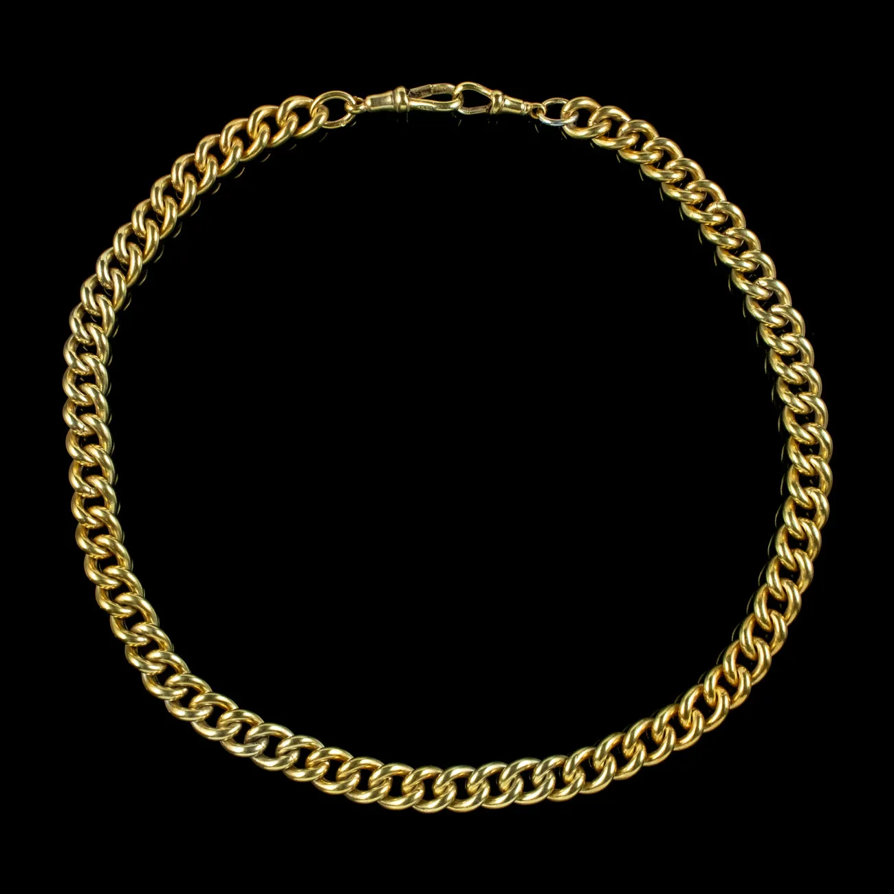 Antique Edwardian Curb Albert Chain Silver Gold Gilt Dated 1916