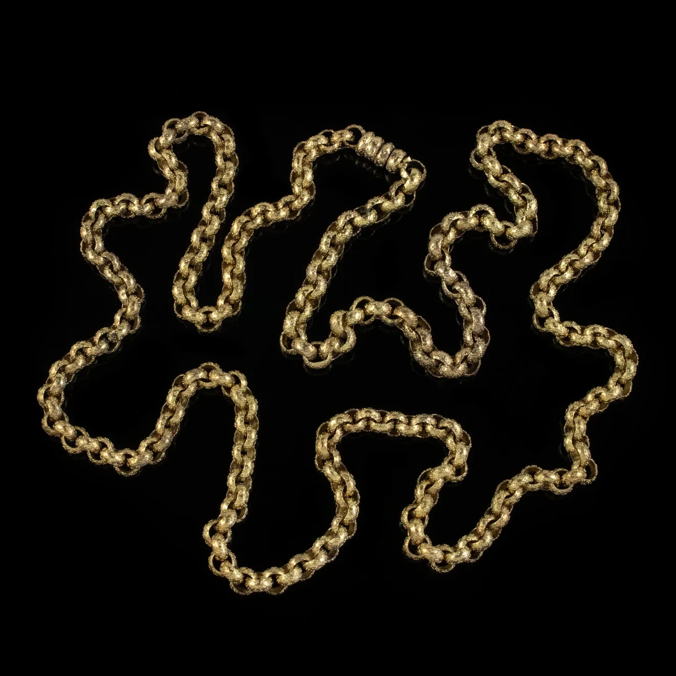 Antique Georgian Long Gold Gilt Pinchbeck Chain Circa 1780