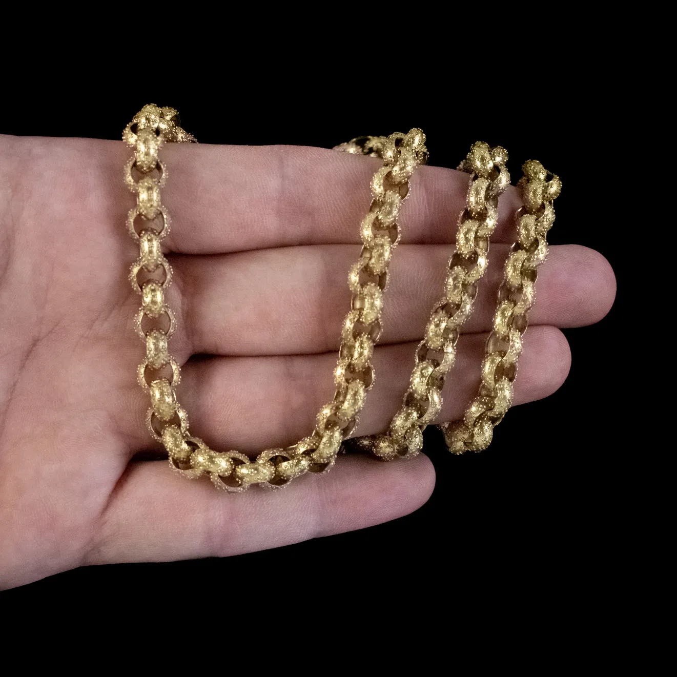 Antique Georgian Long Gold Gilt Pinchbeck Chain Circa 1780