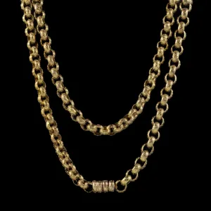 Antique Georgian Long Gold Gilt Pinchbeck Chain Circa 1780