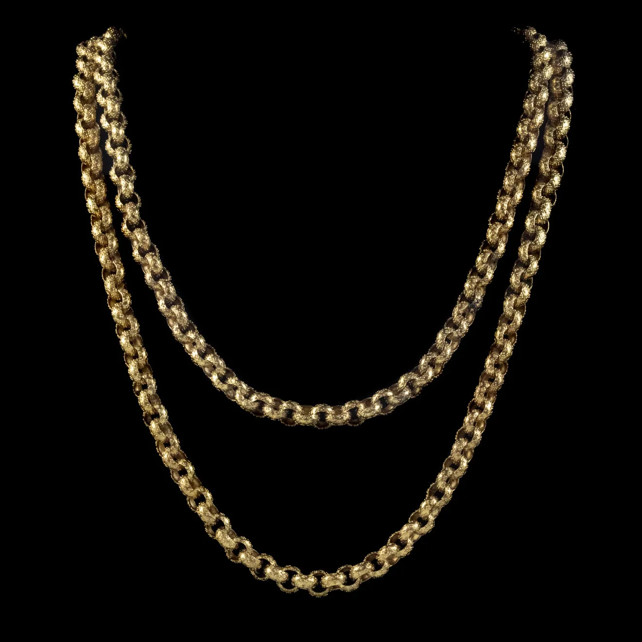 Antique Georgian Long Gold Gilt Pinchbeck Chain Circa 1780