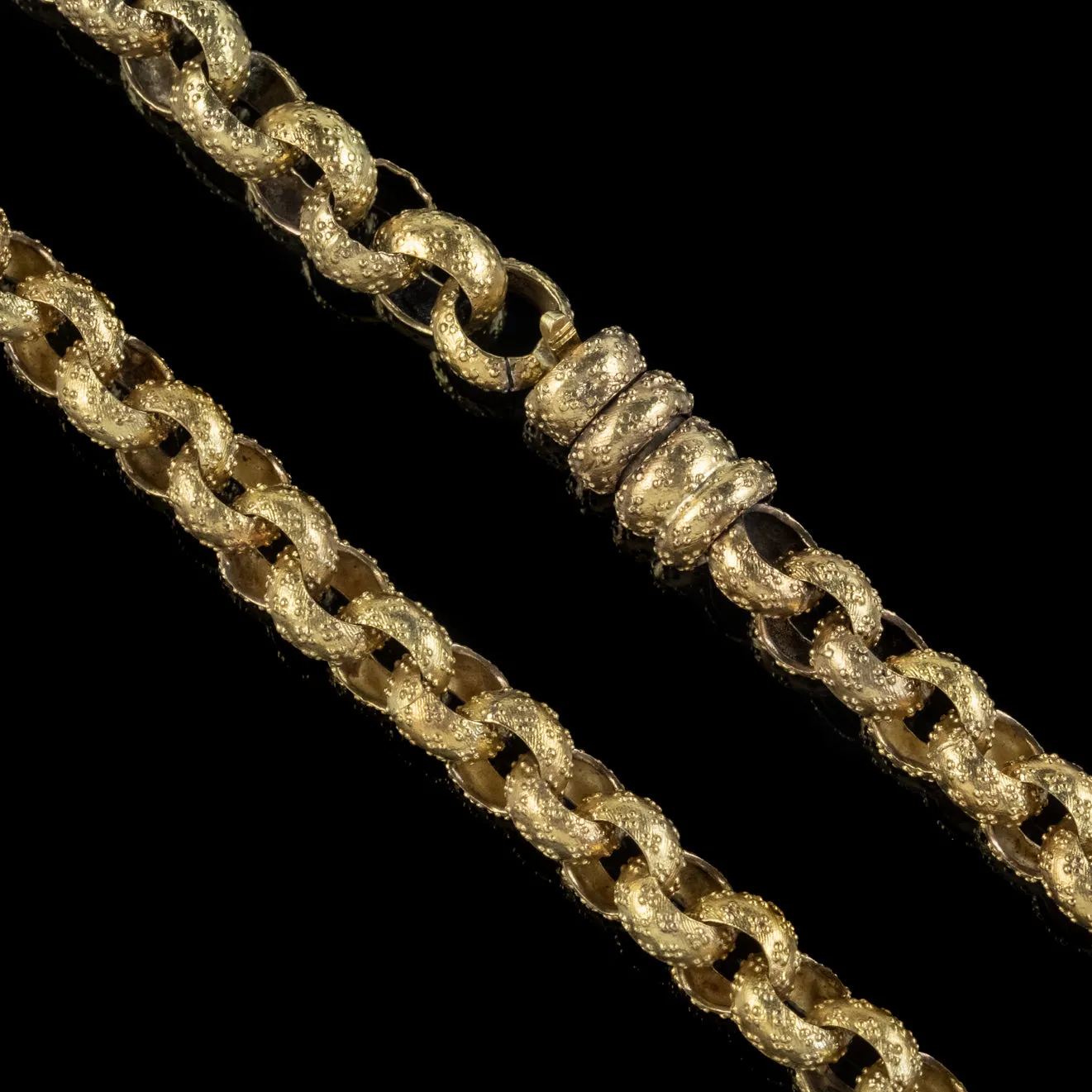 Antique Georgian Long Gold Gilt Pinchbeck Chain Circa 1780