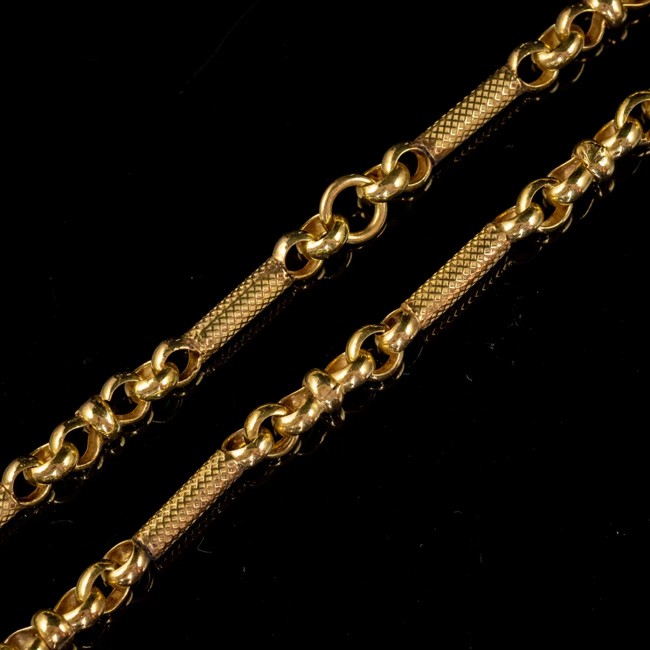 Antique Victorian Chain Necklace Sterling Silver 18ct Gold Gilt Circa 1900