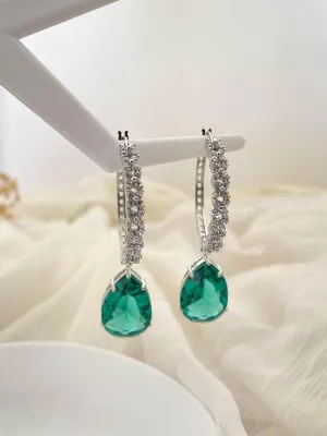 Aqua Green Stunning Cocktail Earrings