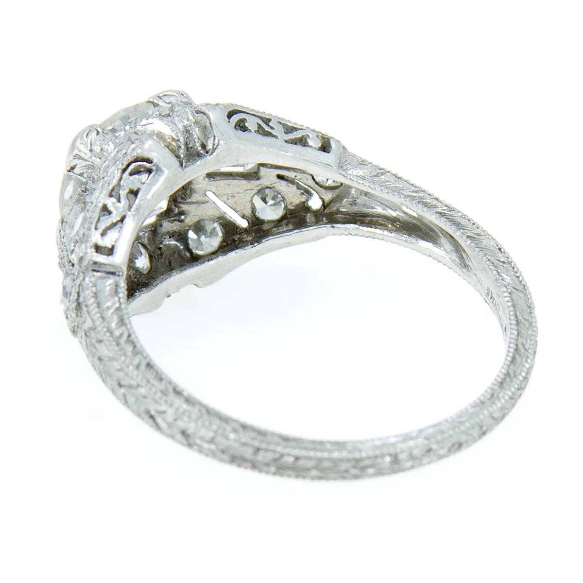 Art Deco 1.31ct Diamond Filigree Engagement Ring