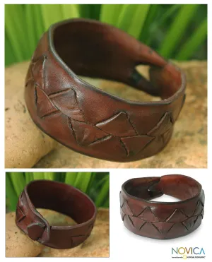 Ayutthaya Brown Men's Leather Bracelet