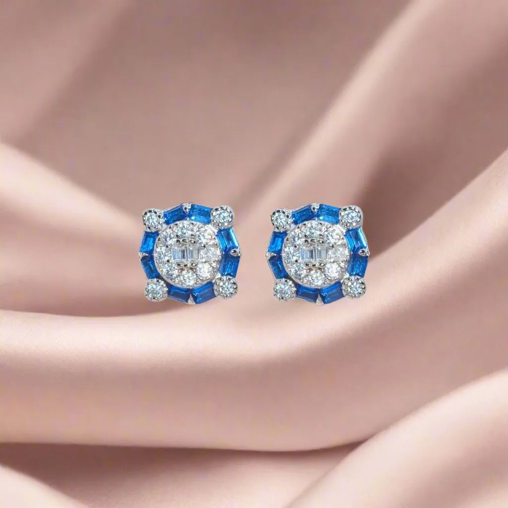 Azure Sparkle Studs