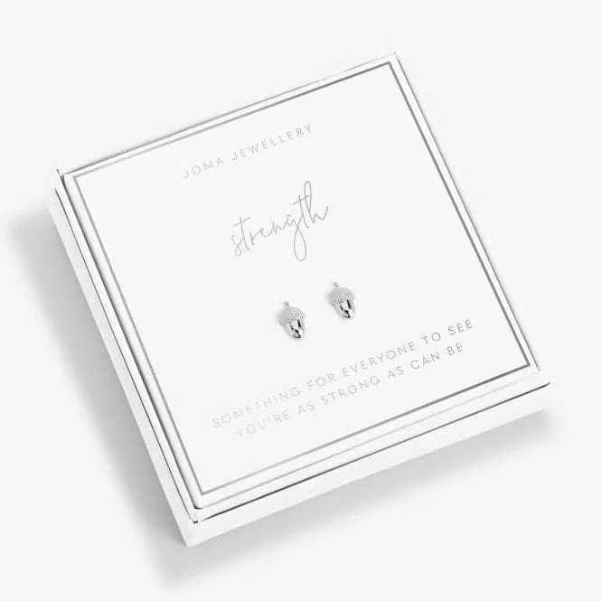 Beautifully Boxed Strength Silver Box Earrings 6242