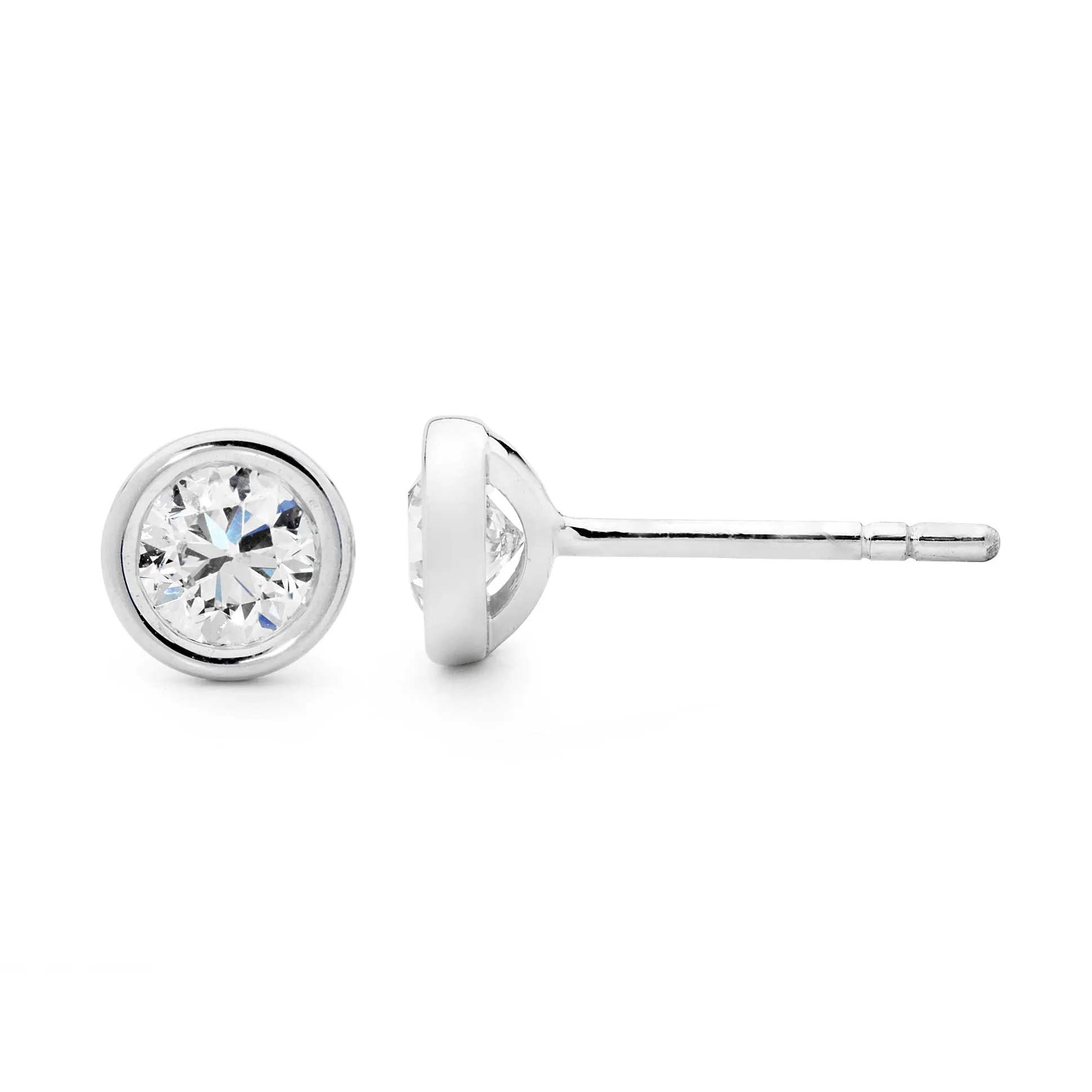 Bezel Set Diamond Earrings