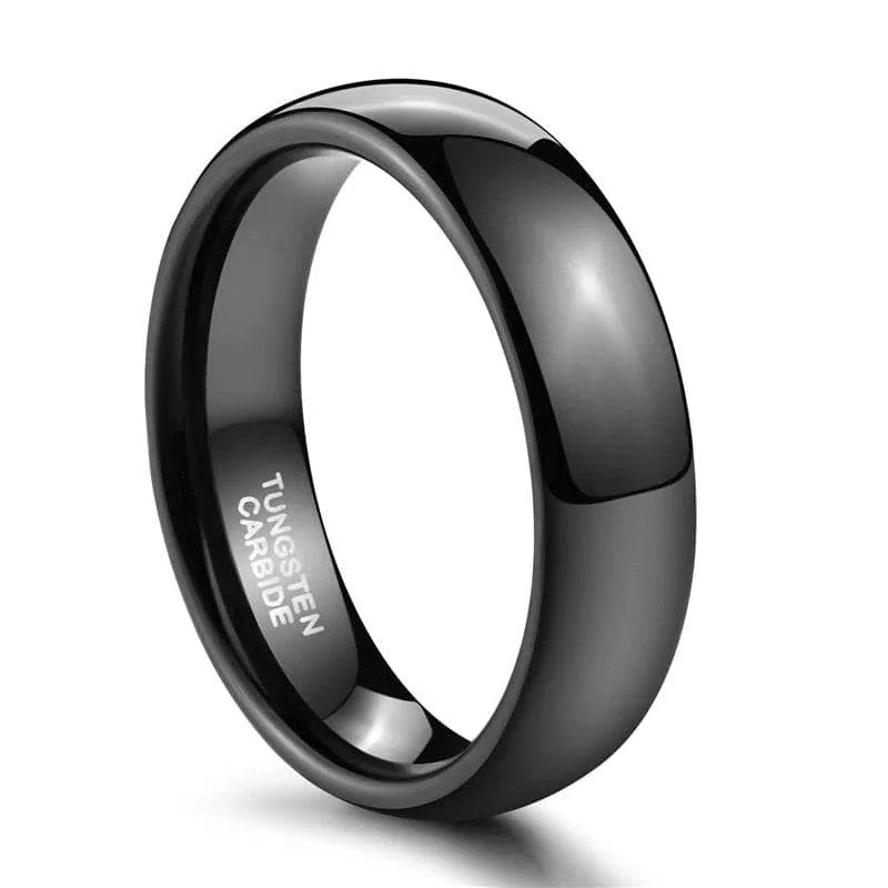 Black Dome Tungsten Carbide Men's Wedding Band